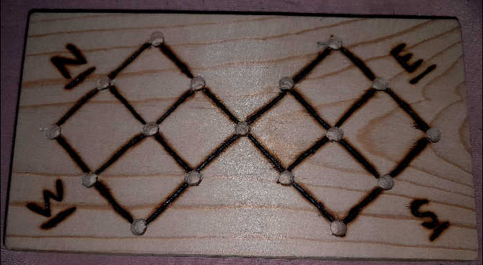 Photograph of my English Sixteen board