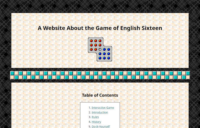 Screenshot of English Sixteen Fan-site
